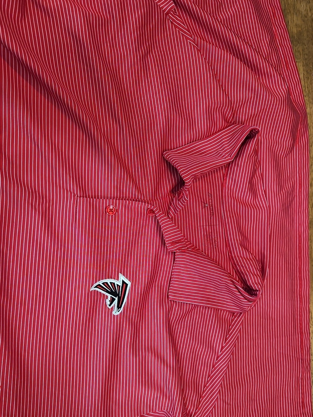Men's Red Pinstripe Button-Up Shirt ALANTA FALCONS XXXL